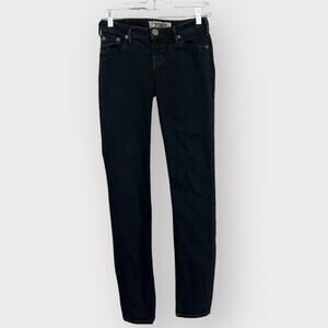 1921 | Low Rise Skinny Stretch Jean Size | 90s Y2K | embroidered‎ denim flowers